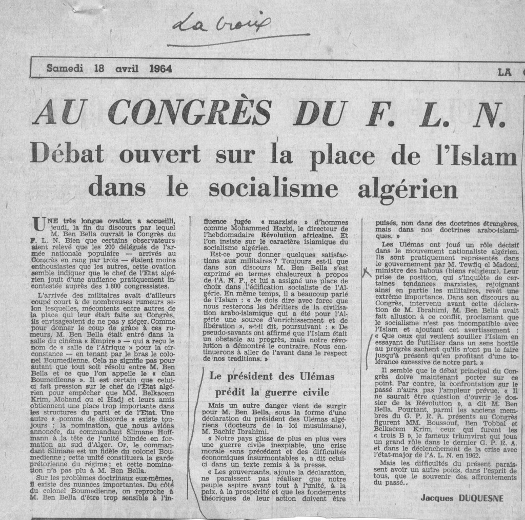 La croix sur la déclaration de Ibrahimi